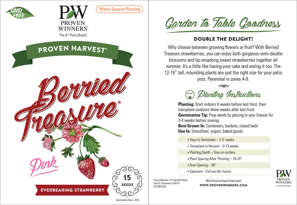 Seeds Berried Treasure® Pink Strawberry (Fragaria)