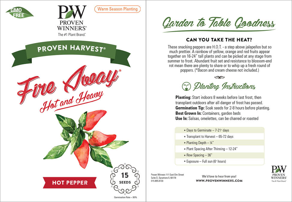 Seeds Fire Away™ 'Hot and Heavy' Hot Pepper (Capsicum)