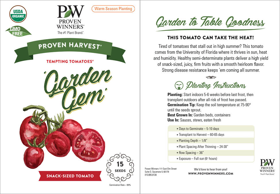 Seeds Tempting Tomatoes™ 'Garden Gem' (Lycopersicon)