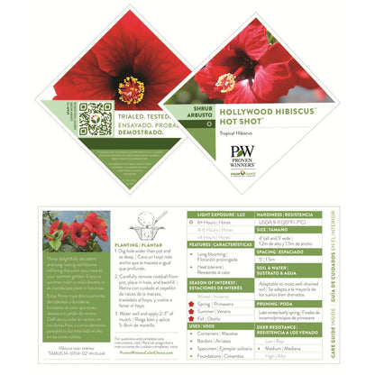 Hollywood Hibiscus® Hot Shot™ Tropical Hibiscus (Hibiscus Rosa-sinensis)